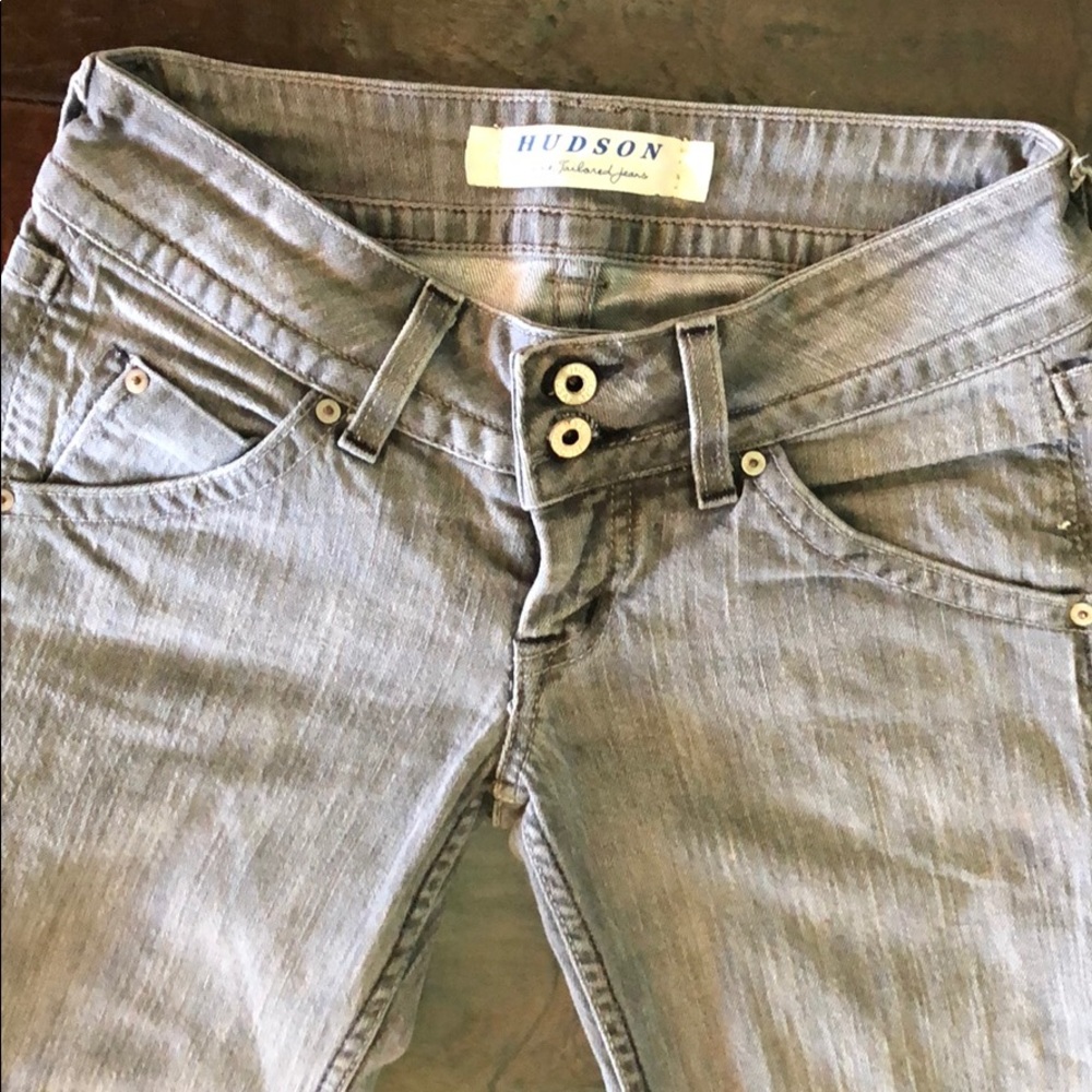 Hudson jeans flap pocket boot cut grey denim jeans